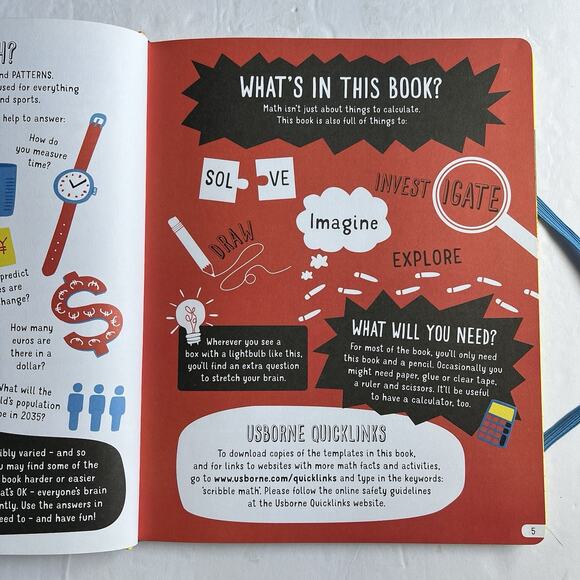 Usborne STEM Math Scribble Book By Alice James Eddie Reynolds Darran Stobbart - Picture 5 of 10